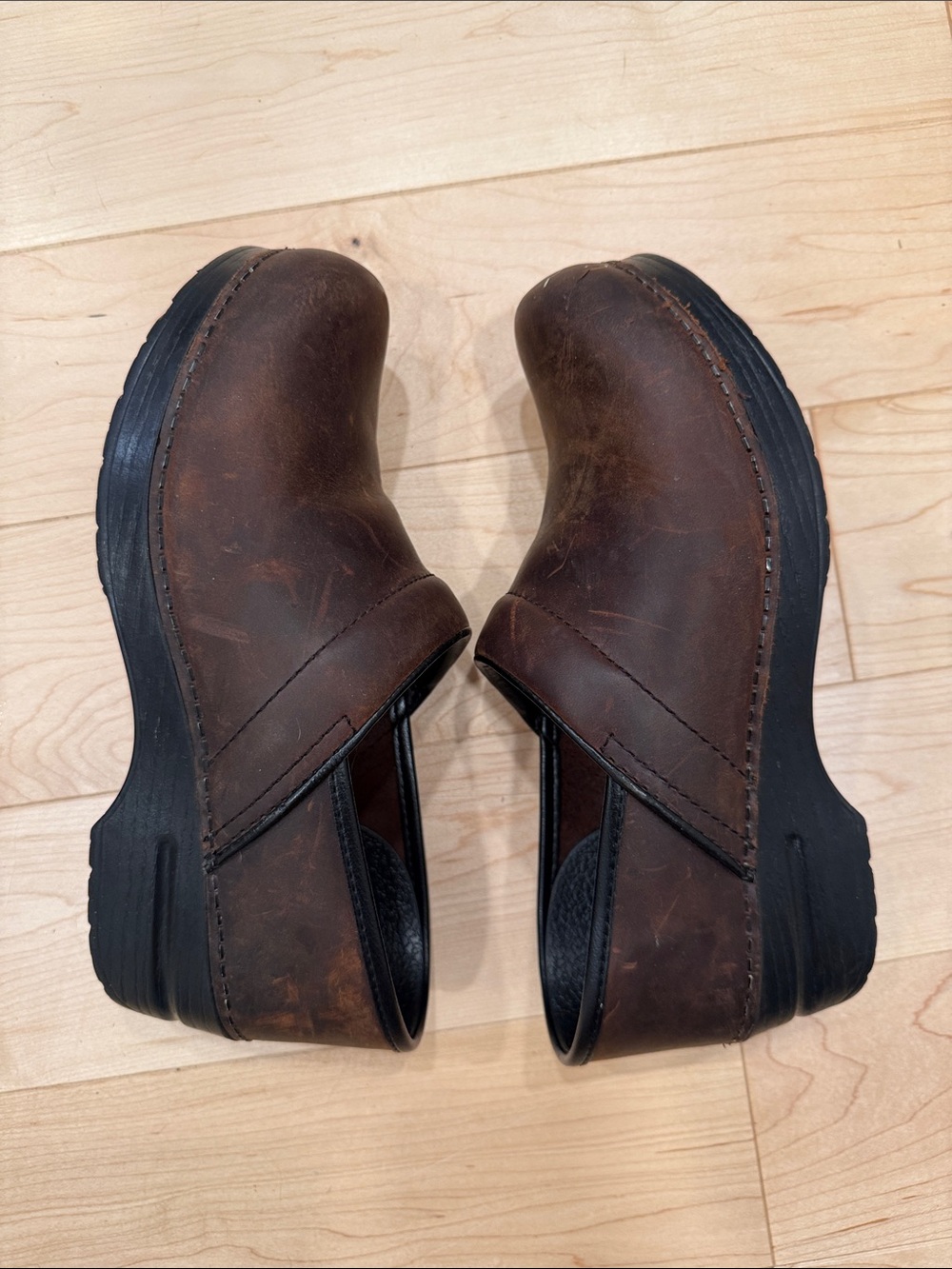 Dansko Brown Leather Women's Clogs - Picture 4 of 4